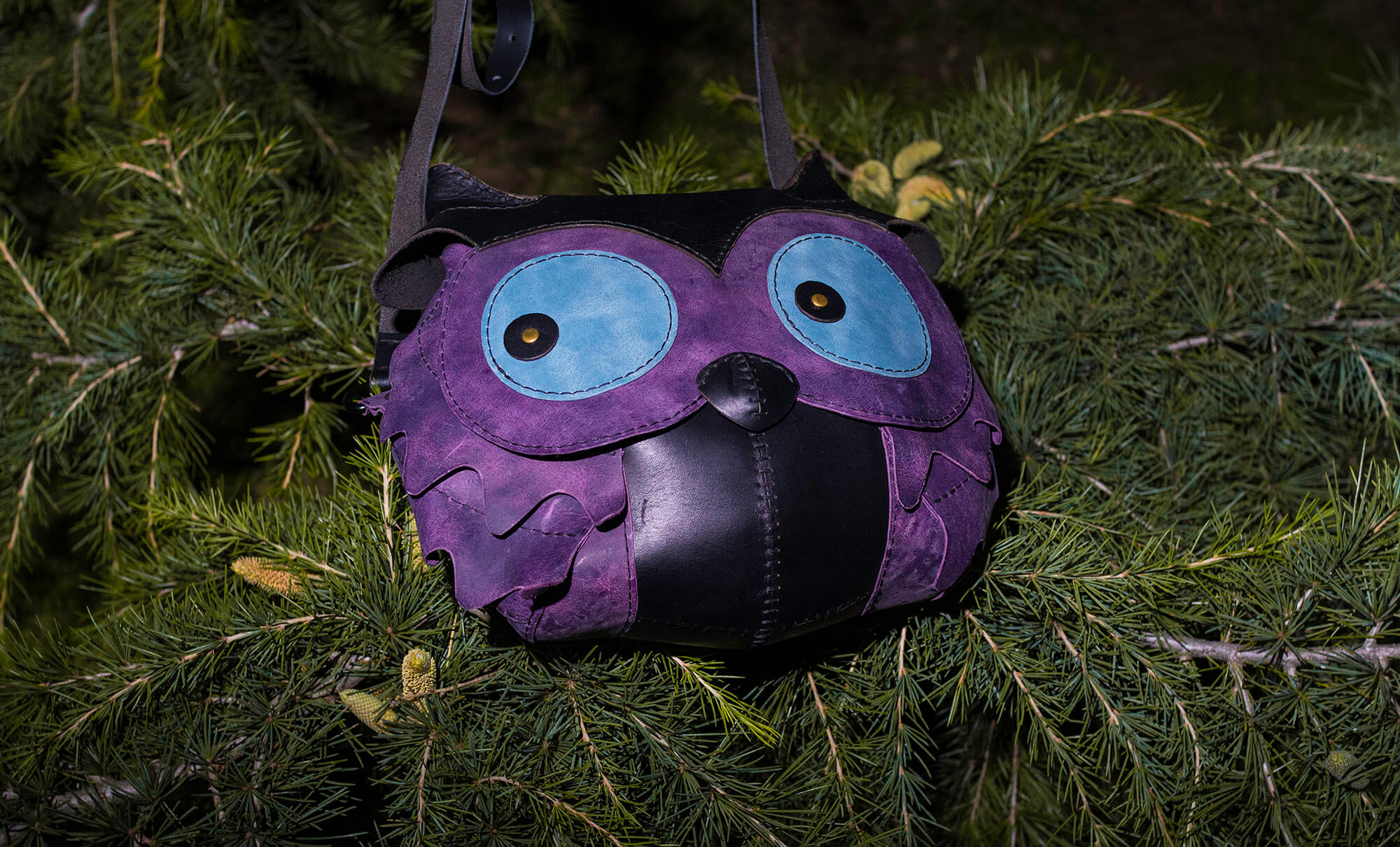 Bolso Búho de cuero artesanal